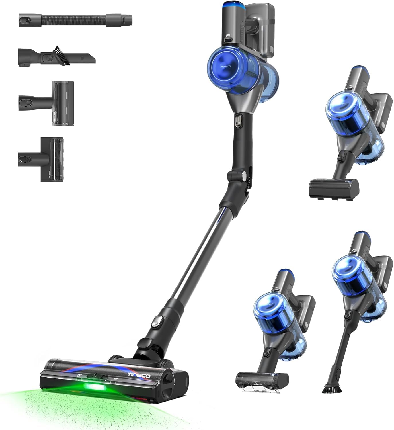 Tineco PURE ONE S70 Odkurzacz bezprzewodowy, mocne ssanie 200 AW, ulepszony system czyszczenia 3DSense Pro, inteligentny system czyszczenia, ulepszone komórki kieszonkowe