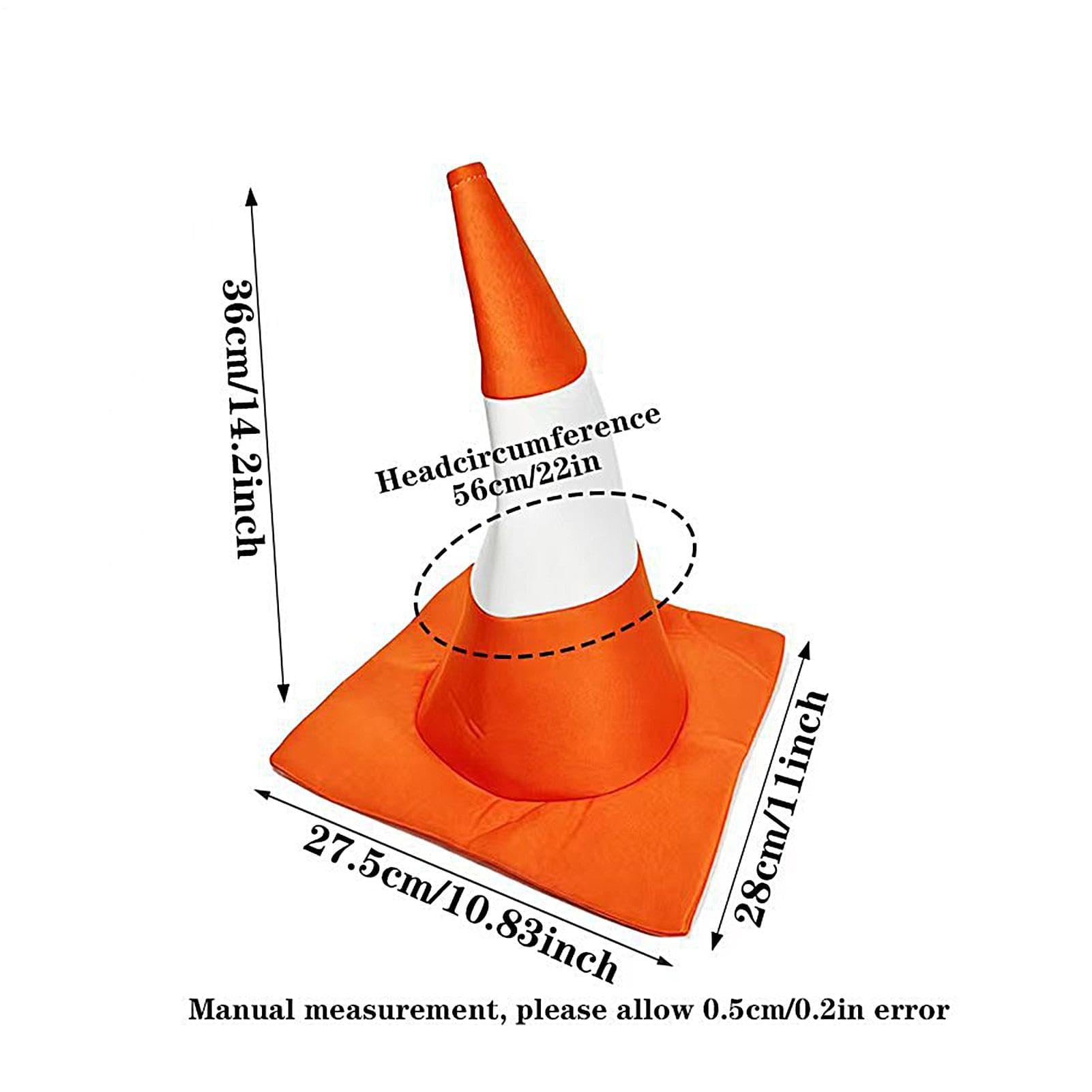 Divertente cappello arancione a forma di cono del traffico, cappello unisex in morbido feltro per feste di Halloween e riunioni