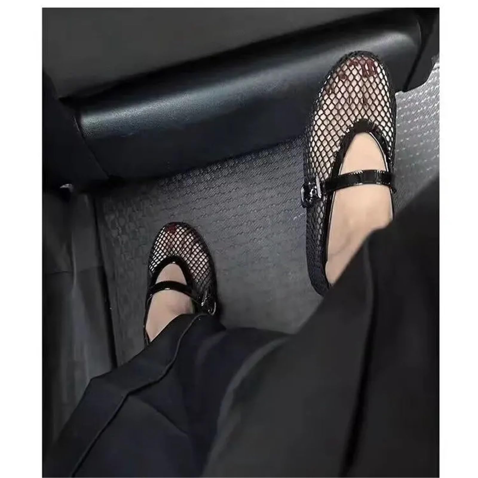 Damen Mesh-Ballerinas, Fischnetz-Ballerinas, Bequeme Schuhe mit runder Spitze, atmungsaktiv, lässig, for Gehen for den Weg zur Arbeit Für Damen