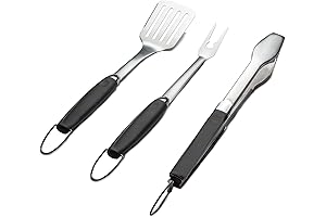 3-Piece Outdoor Cooking Tools Set for BBQ Grills