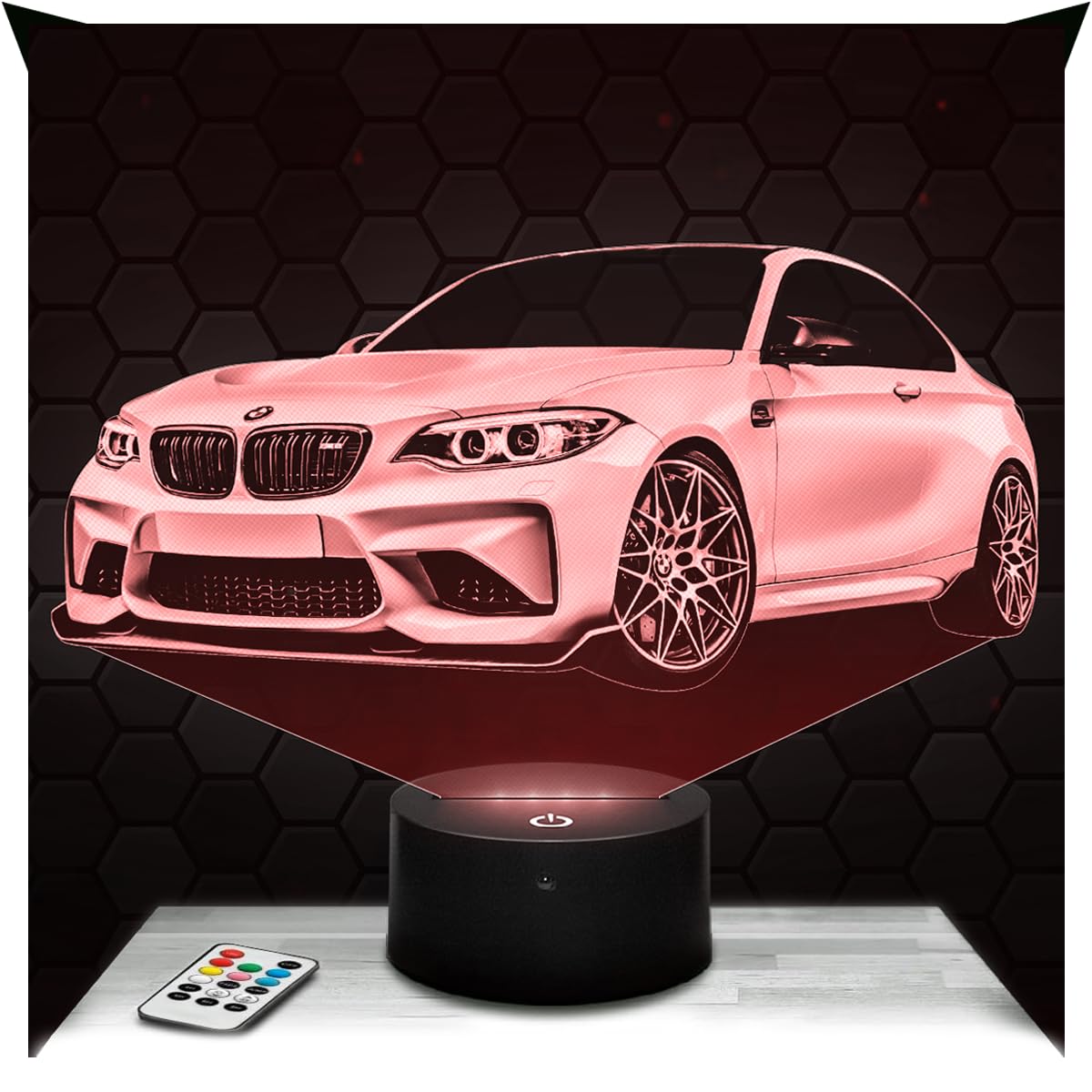 Lampephoto.fr - 3D Lamp M2 Competition German Car, Touch LED Night Light, 3D Hologram Effect, Christmas Birthday Gift Idea for Men, Bedroom Decoration Object