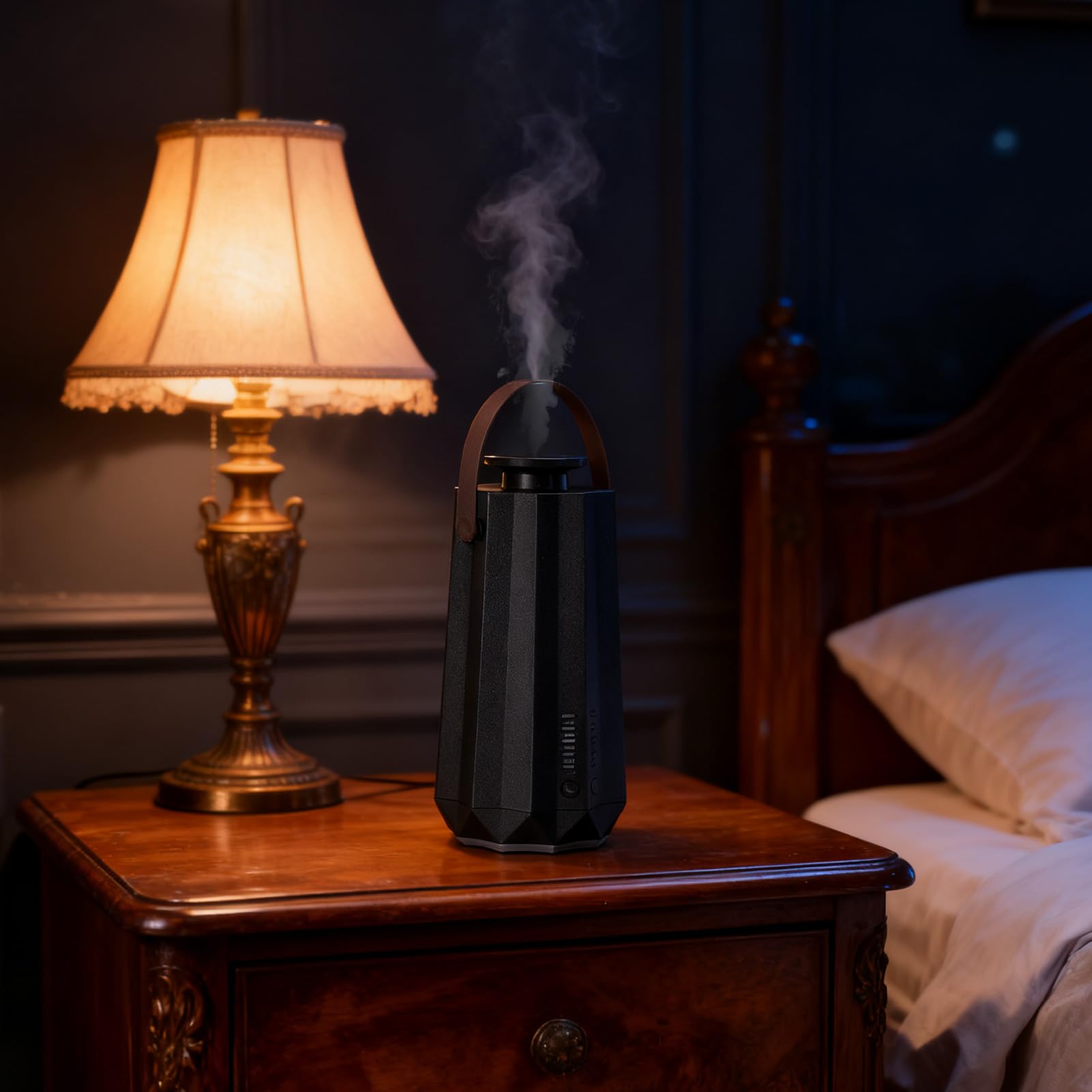 Diffusore di oli essenziali, app intelligente e diffusore per aromaterapia con controllo tramite pulsante (Negra)