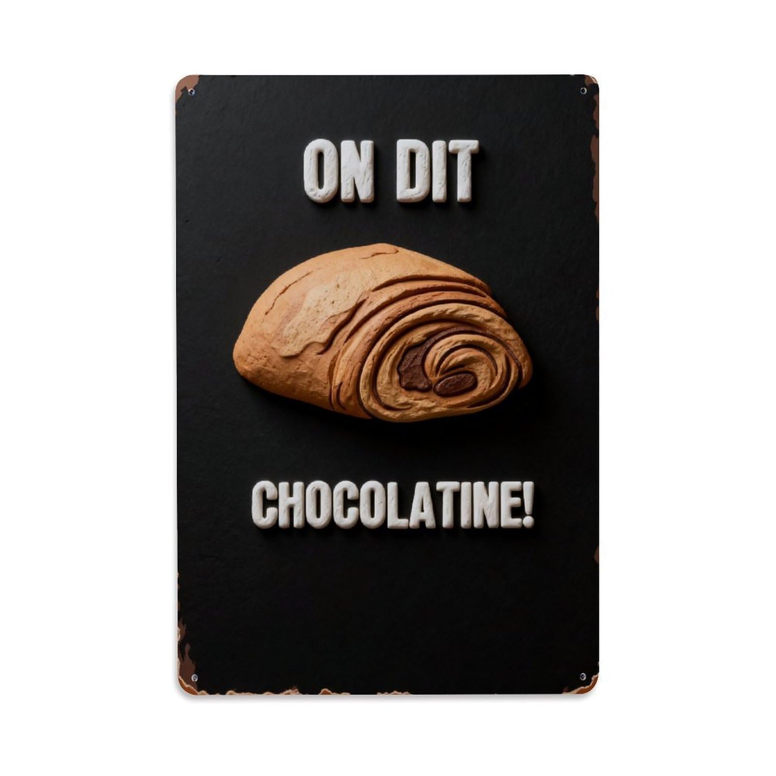They Say Chocolatine Vintage Metal Tin Sign Retro Wall Decor, Bar Garage Cafe Kitchen Home Wall Art Poster Decoration 8x12inches