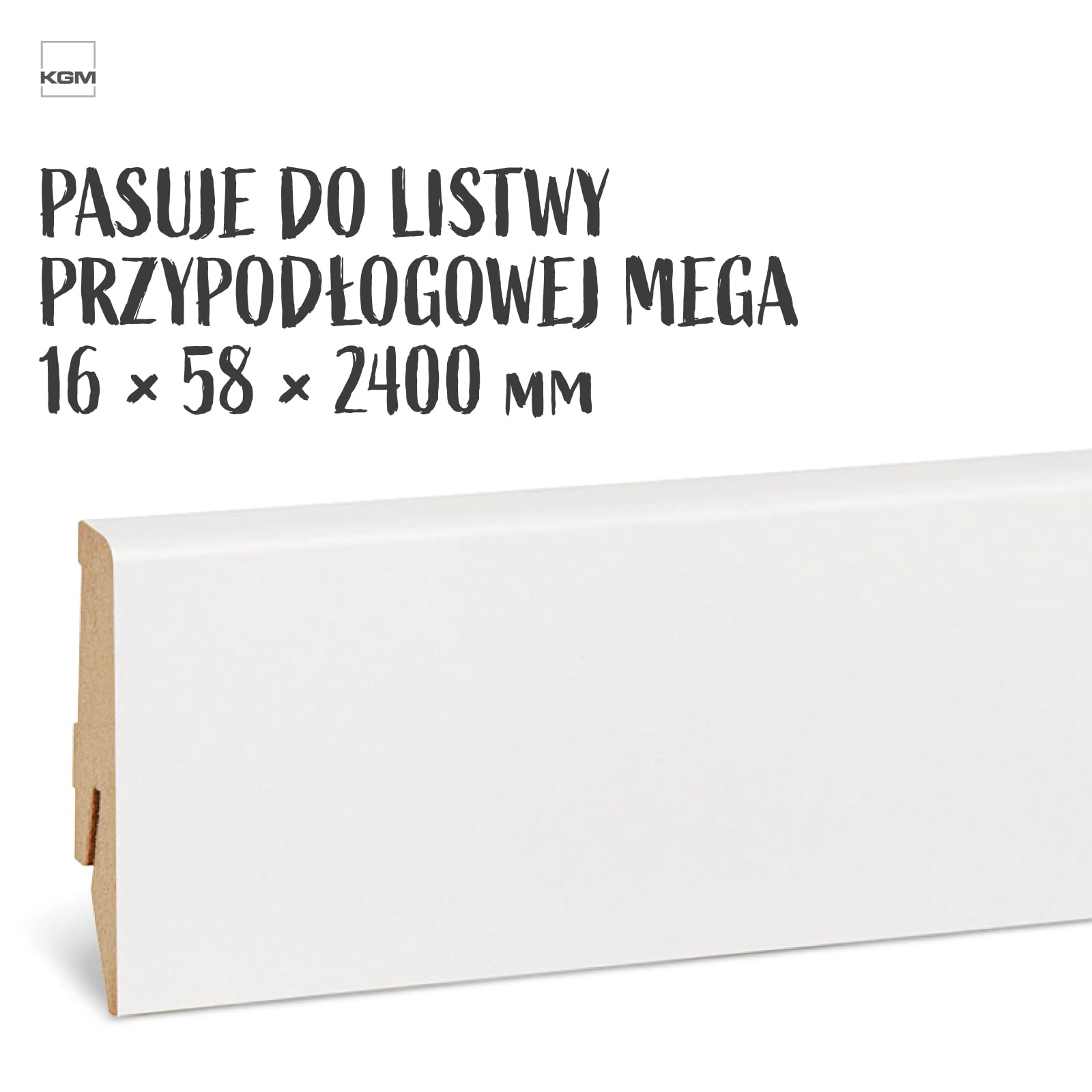 KGM narożniki zewnętrzne do listwy przypodłogowej MEGA-Profil (20x58 mm), białe – wymiary 20x58 mm – ochrona narożników i krawędzi, estetyczne wykończenie – 2 sztuki