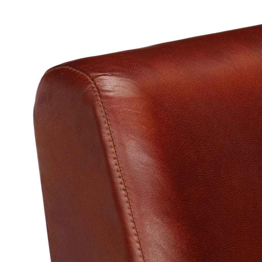 Festnight Fauteuil de Salon | Fauteuil en Cuir véritable Luxueux | Fauteuil de Bureau | Fauteuil Relax pour Canapé | Marron