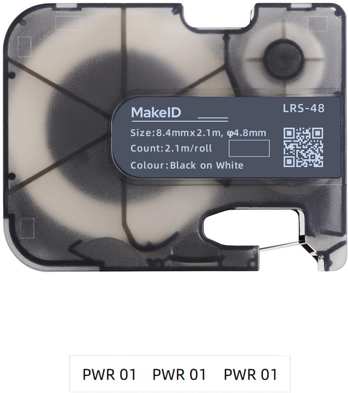 MakeID P31S & P31 Heat Shrink Wire and Cable Labels with Ribbon Label Maker – 3:1 Shrink Ratio, Cable Marking in Electrical, Automotive, and Industrial Environments, 0.24" Dia, Black on White