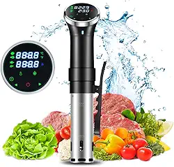 Máquina Sous Vide Circulador de Imersão 1100 Watts Silencioso Tela LCD Controle Temperatura Preciso Cozinhador Precisão para Carne Peixe Ovos Legumes