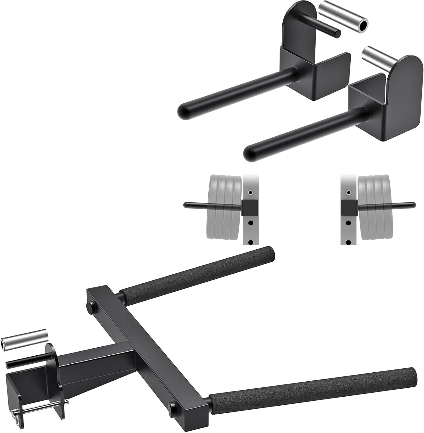 Kipika Y-Shaped Dip Bar & Weight Plate Holder – Essential Home Gym Attachments
