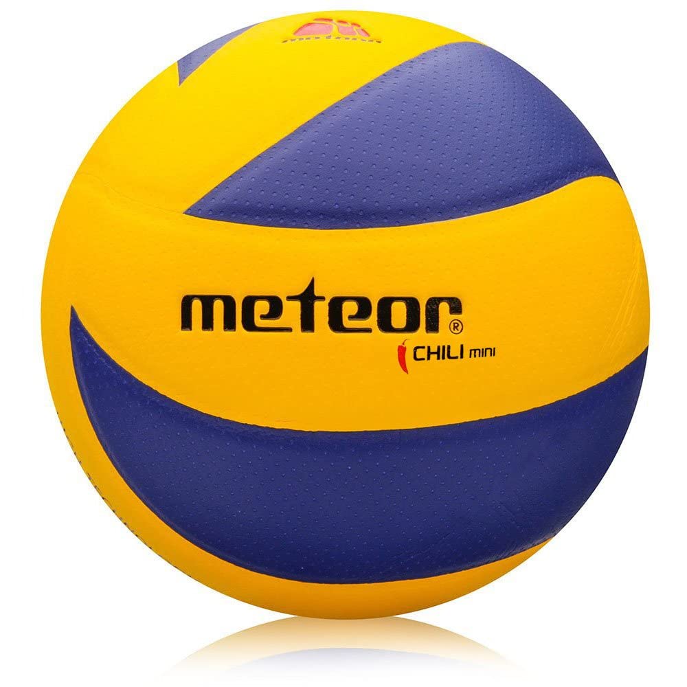 meteor - Handball, Volleyball for Kids, Boys, Girls, Teenagers and Women, Ideal for Small Hands, for Training, Soft Ball with Non-Slip Surface - Outdoor Sport - Size #4 - Colour: Yellow/Blue