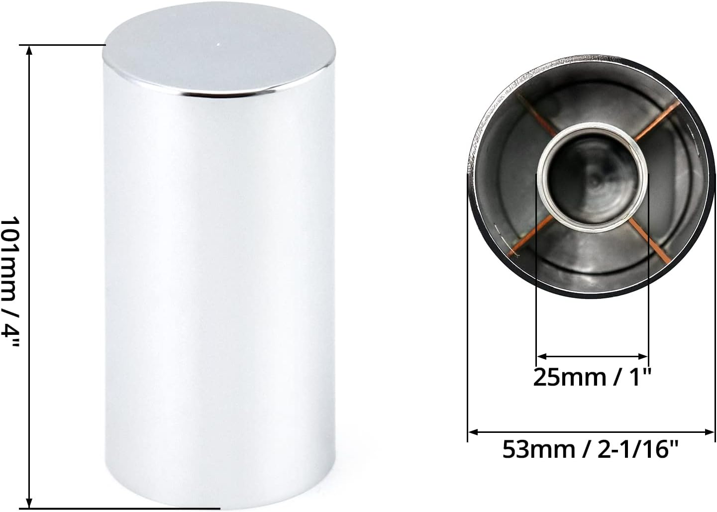 QWORK Lug Nut Covers Caps, 20 Pack ABS Chrome Plastic Nut Caps, 33mm Cylinder Nut Cover, Thread On Fit, Screw-on Lug Nut Covers, for Semi Trucks, Trailers