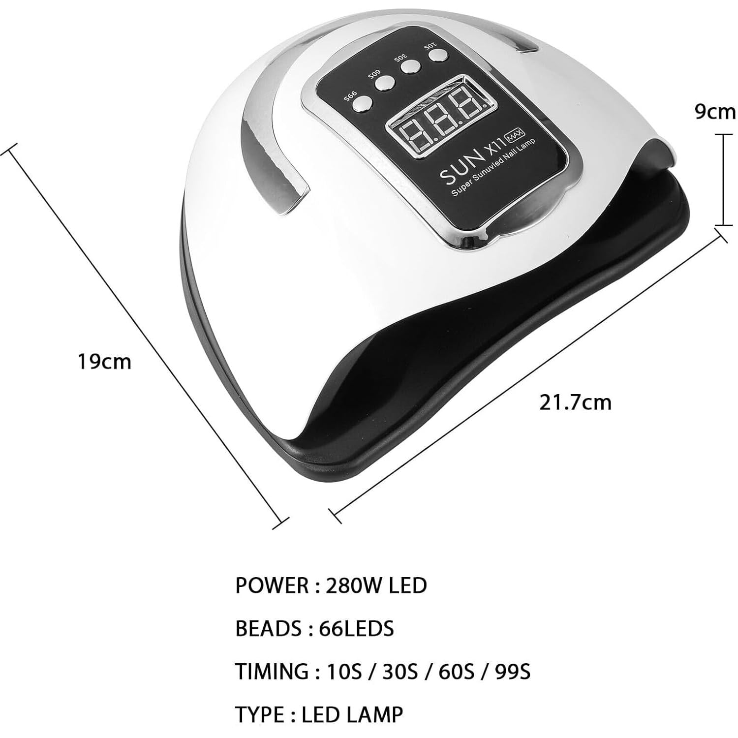 Trintion nageltrockner Lampe LED Nagel Lampe 280W uv Lampe für gelnägel UV Gel Lichthärtungsgerät mit Timer und Bewegungssensor für Finger Zehennagel und für Alle Gel Nagellack Shellac