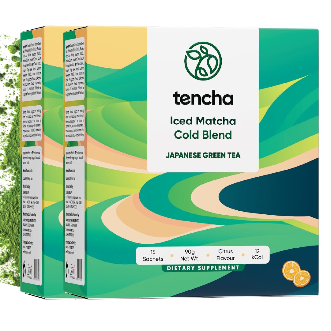 Tencha Iced Matcha Energy Drink | Energy Drink Powder for Focus, No Preservatives | Stay Active 6 Hours Straight | Japanese Matcha Green Tea | Natural Caffeine (Pack of 30)