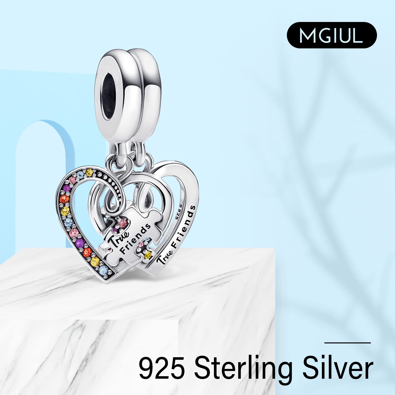 MGIUL Personaggi del Cinema Castelli Pupazzi di Neve Ali e Clips Charm Pendant Argento 925 Ciondoli Perline Gioielli Regalo per le Donne