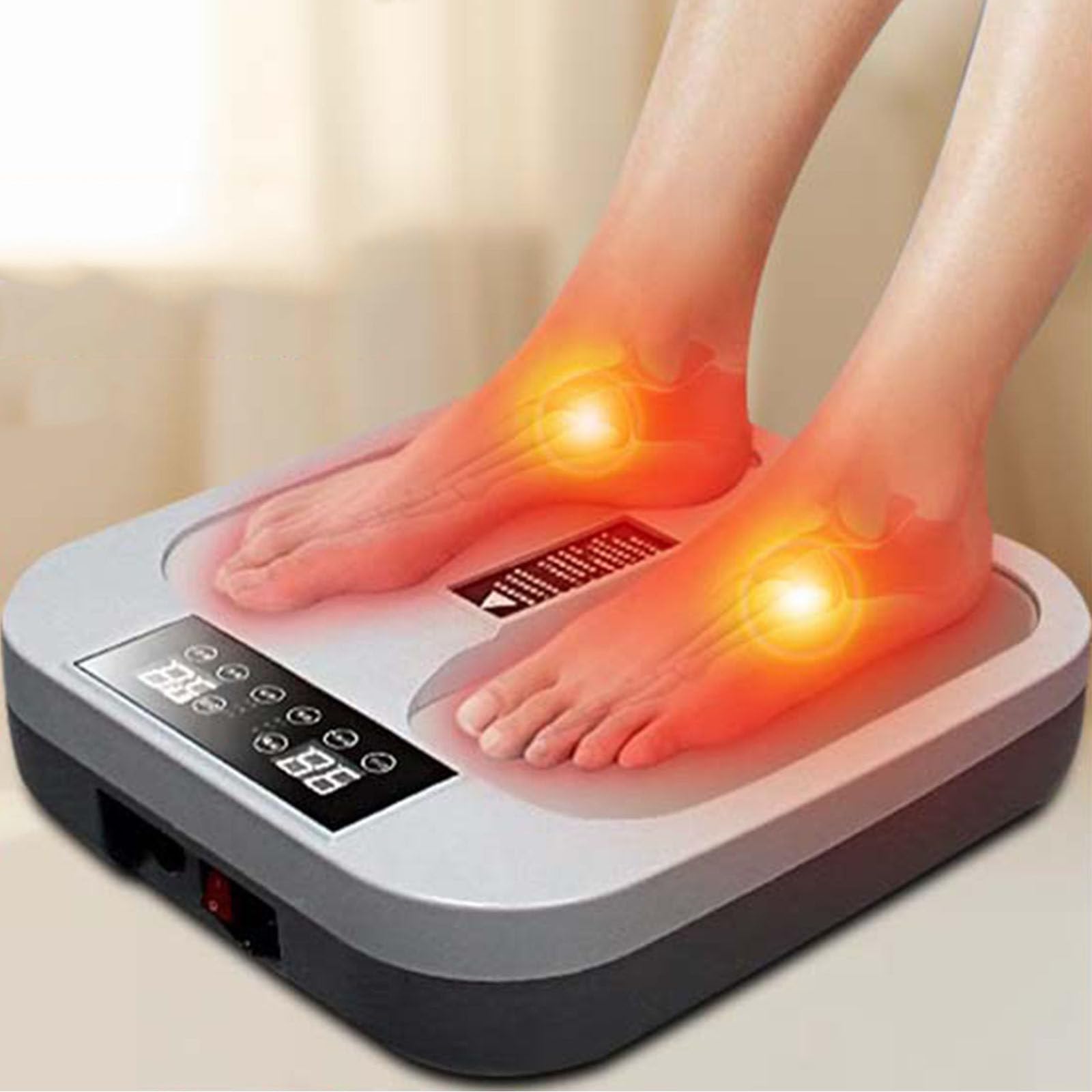 PixCy Elektrisches Fußmassagegerät mit Terahertz-Technik,Wärmefunktion und Vibrationsmassage für Beine und Füße,Fernbedienung,zur Linderung von Plantarfasziitis und Muskelerschöpfung
