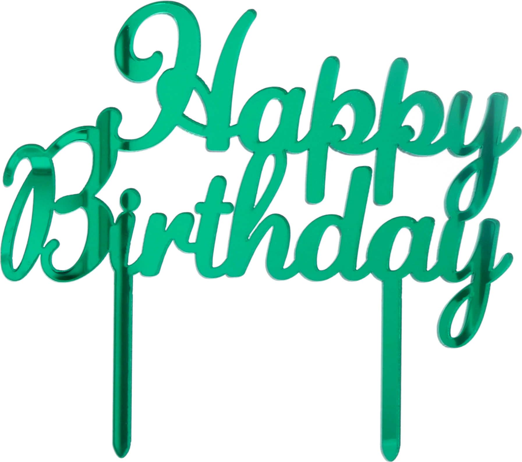 Happy BirtHDAY Cake Topper Green