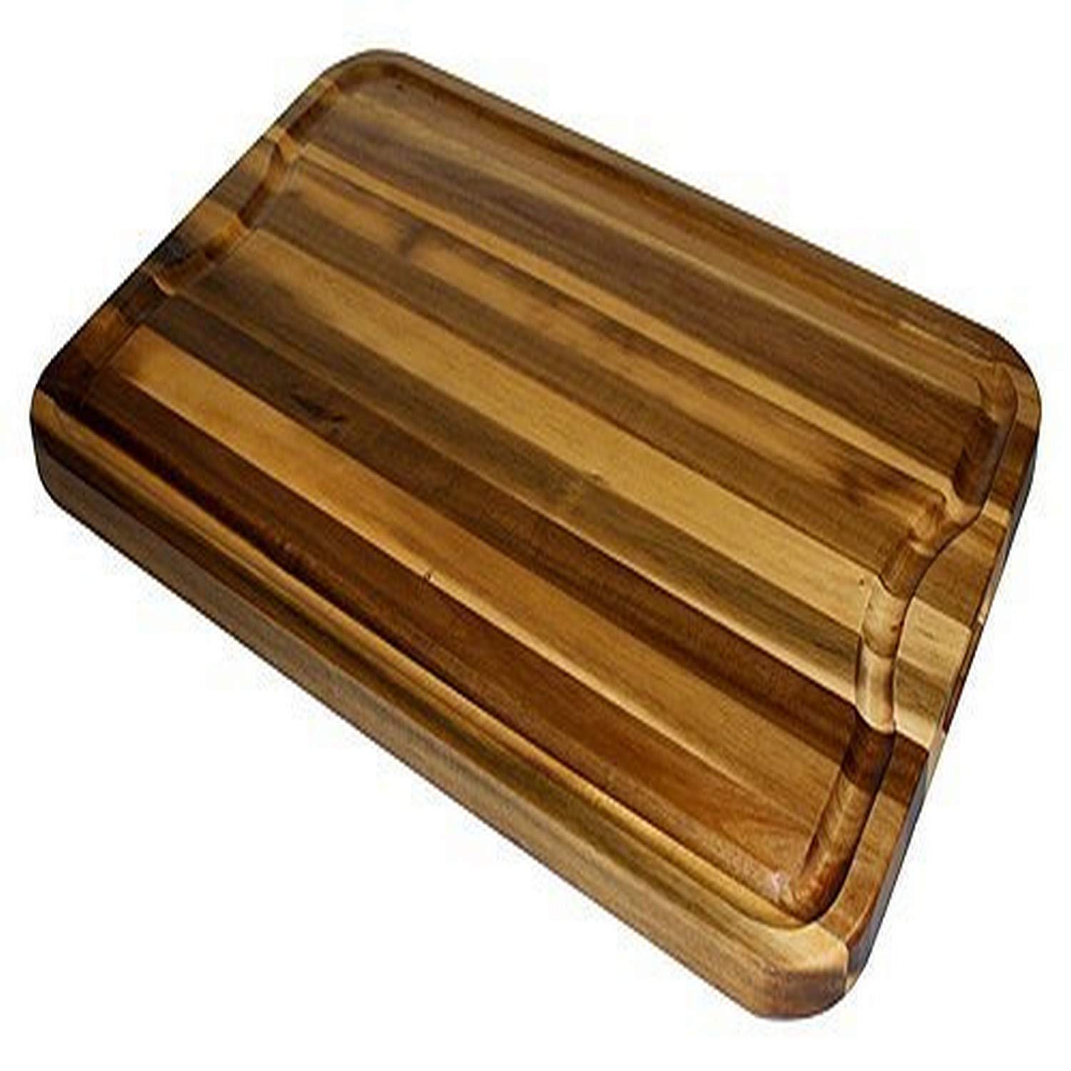 Mountain Woods Natural bamboo Brown Organic Edge-Grain Hardwood Acacia wooden Cutting Board w/Juice 