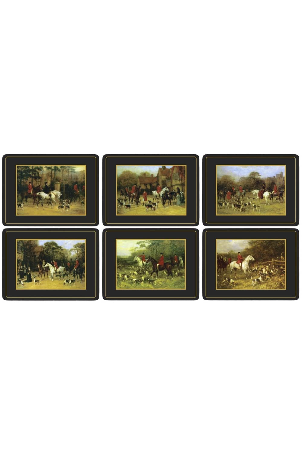 Portmeirion Home & Gifts Pimpernel Tally Ho Placemats - Set of 6, Multi-coloured,30.5 x 23cm