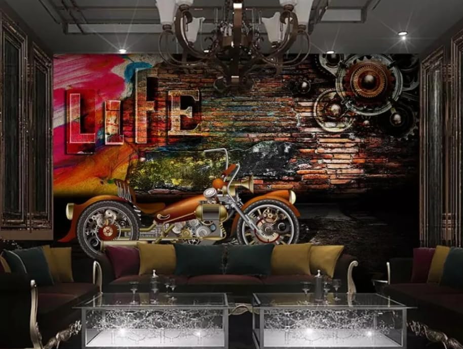 Papier peint mural rétro 250x175cm pour décorer un café - 2