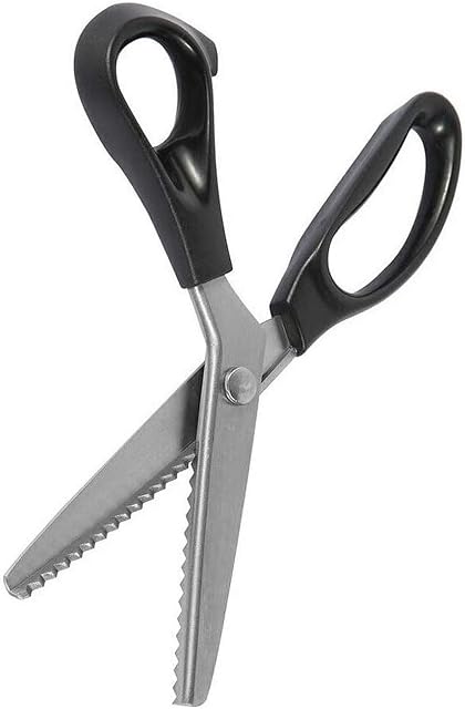 Pinking Shears Dressmaking Fabric Scissors Dress Making Scissors Cutting Zig Zag Pattern Serrated Sewing Scissor Stainless Steel Precision Tailors Scissors 23cm