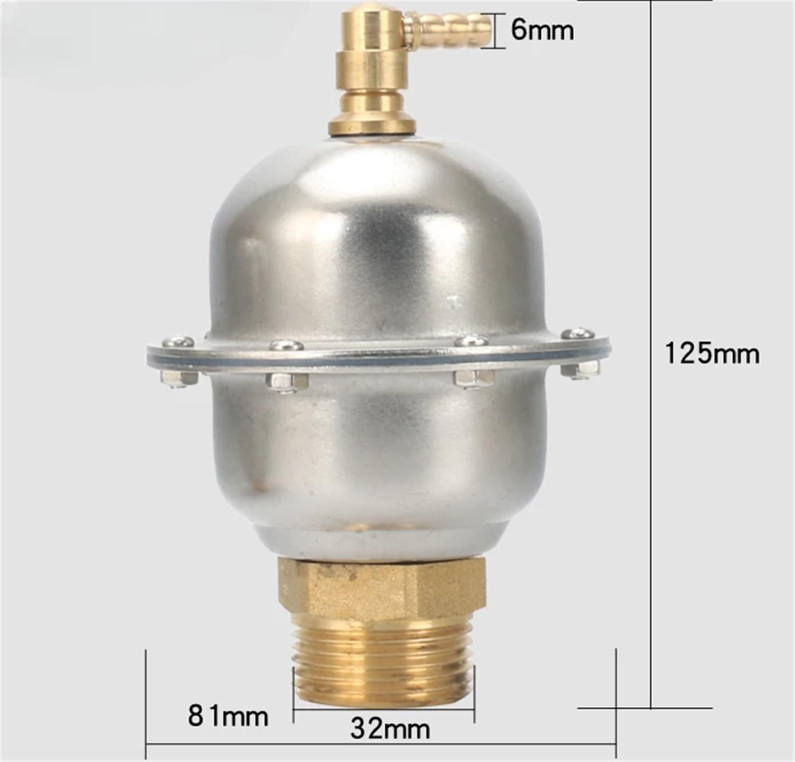 DN15-25 1/2" 3/4" 1" Maschio Ottone 304 Acciaio Inox Valvola di Sfiato Automatico della Pressione for Tubazioni Riscaldamento Acqua 1 Pz(DN25 1)