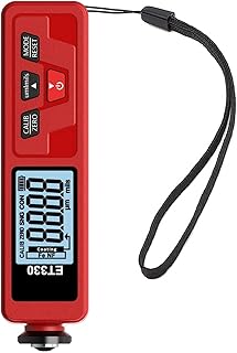 ET330+Zn Car Paint Thickness Gauge Electroplate Metal Coating Thickness Gauge for Car 0-1500um Fe and NFe Coating Tester Meter TMP1105 (Color : Red)