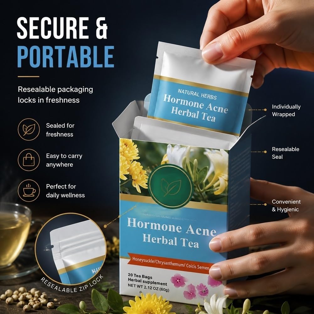Sachets de tisane, boisson chaude à base de plantes, 20 unités par boîte