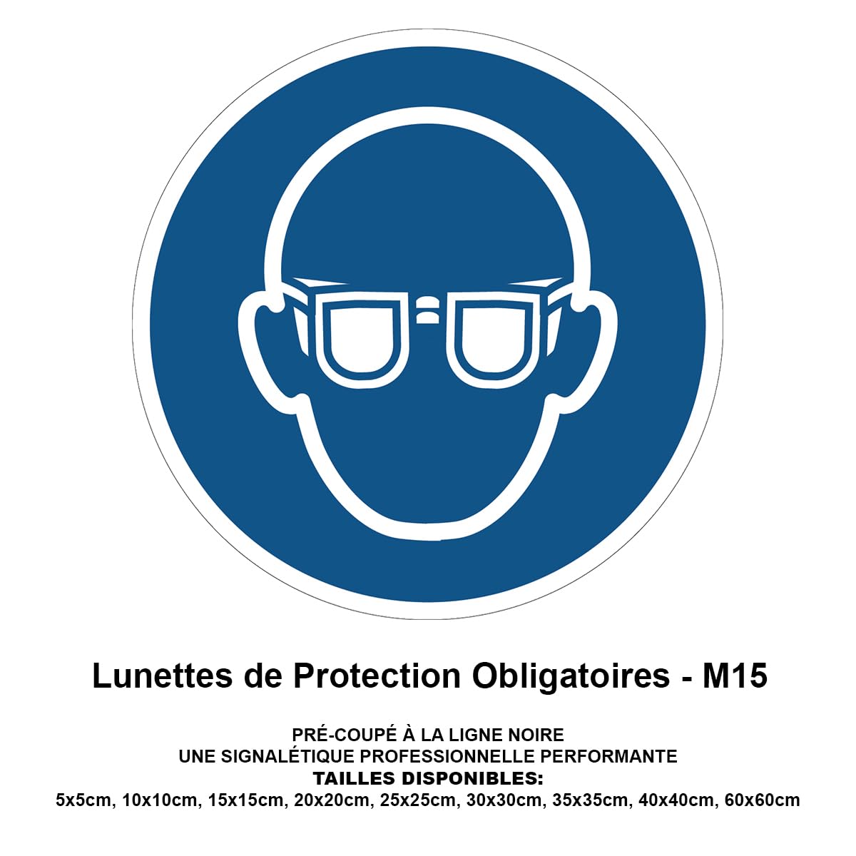 Panneau Obligation Port du Casque de Protection - Signalisation EPI - Adhésif - Diamètre 250 mm