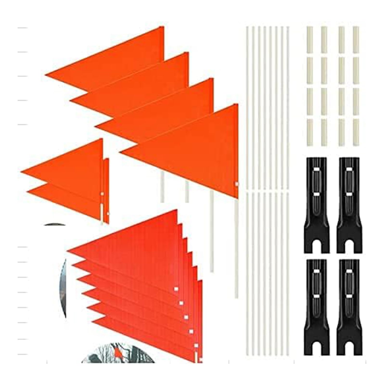 THE WHITE SHOP Bike Flag 12 Pcs 6 Feet High Visibility Safety Flag with Heavy Duty Fiberglass Flag Pole Tear-Resistant Polyester Bicycle Flag and Cycling Handlebar USA Flag Waterproof Cycle Flag with