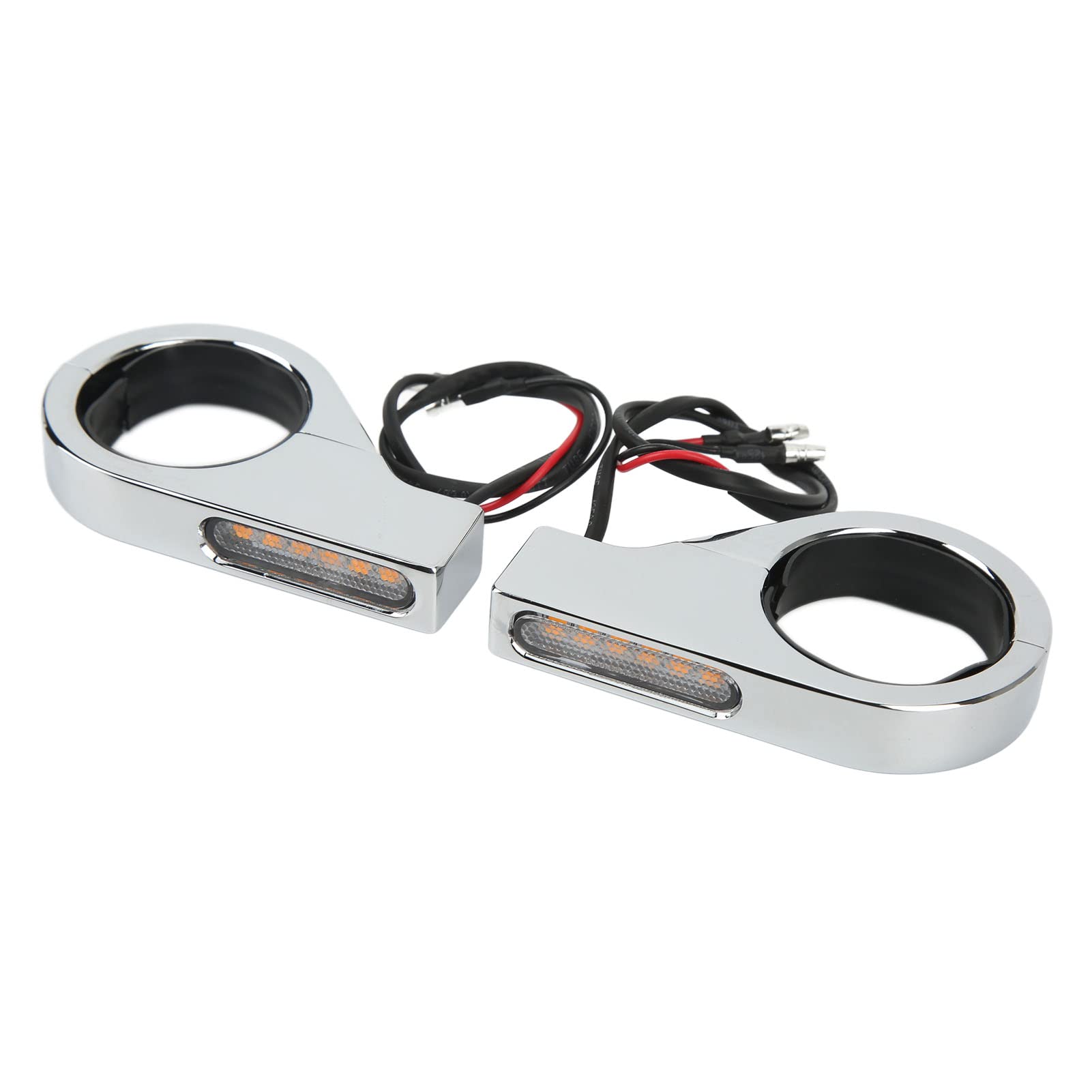 UBEF Motorcycle LED Turn Signal Light, Waterproof Universal Motorcycle Turning Indicator Low Power Consumption Aluminum Shell Bright for 41mm Fork Tubes (Electroplating)