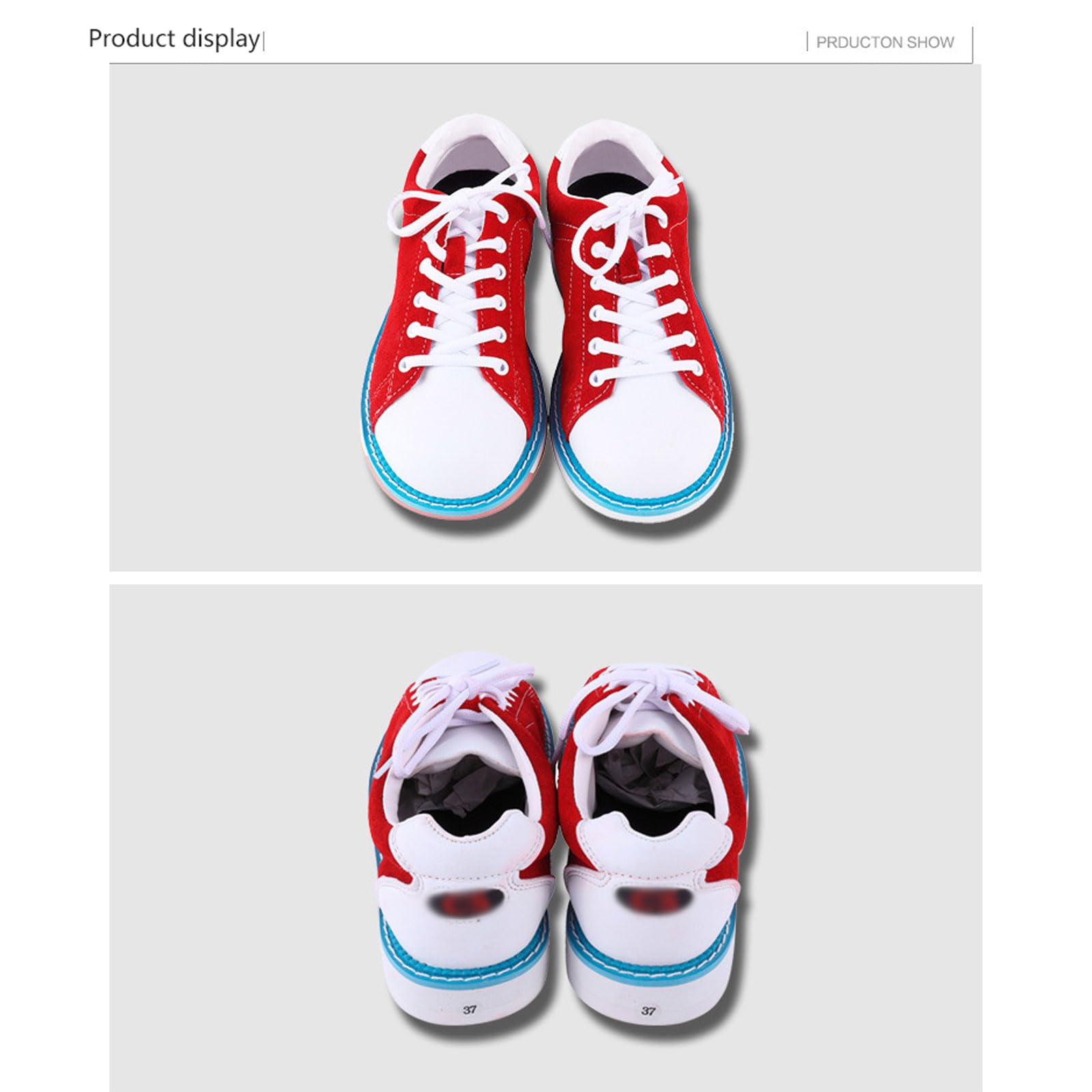Bowlingschuhe Frauen,Damen bowling-schuhe,Anti-Rutsch Bowls Sneakers,Leichte Atmungsaktive Bowlingschuhe,Schnürung Mode Freizeit-Bowling-Trainingsschuhe,für Amateure und Gelegenheitsbegeisterte