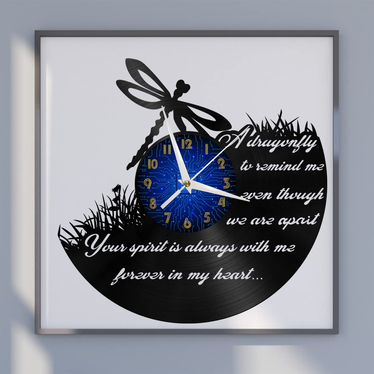 Horloge murale decorative libellule vcsfr silencieuse sans lumière led