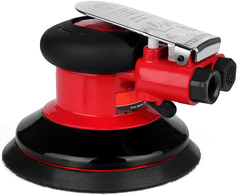 5'' Air Random Orbital Palm Sander, Dual Action Pneumatic Sander with Speed Regulation
