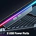 Gaming Laptop Cooler with 13 Ultra Quiet Fans, LCD Screen and Multi Color RGB - 10 Lighting Modes, 9 Adjustable Heights, Dual USB Ports, Built in Phone Holder for 15 to 21 Inch Laptops on Desk or Lap