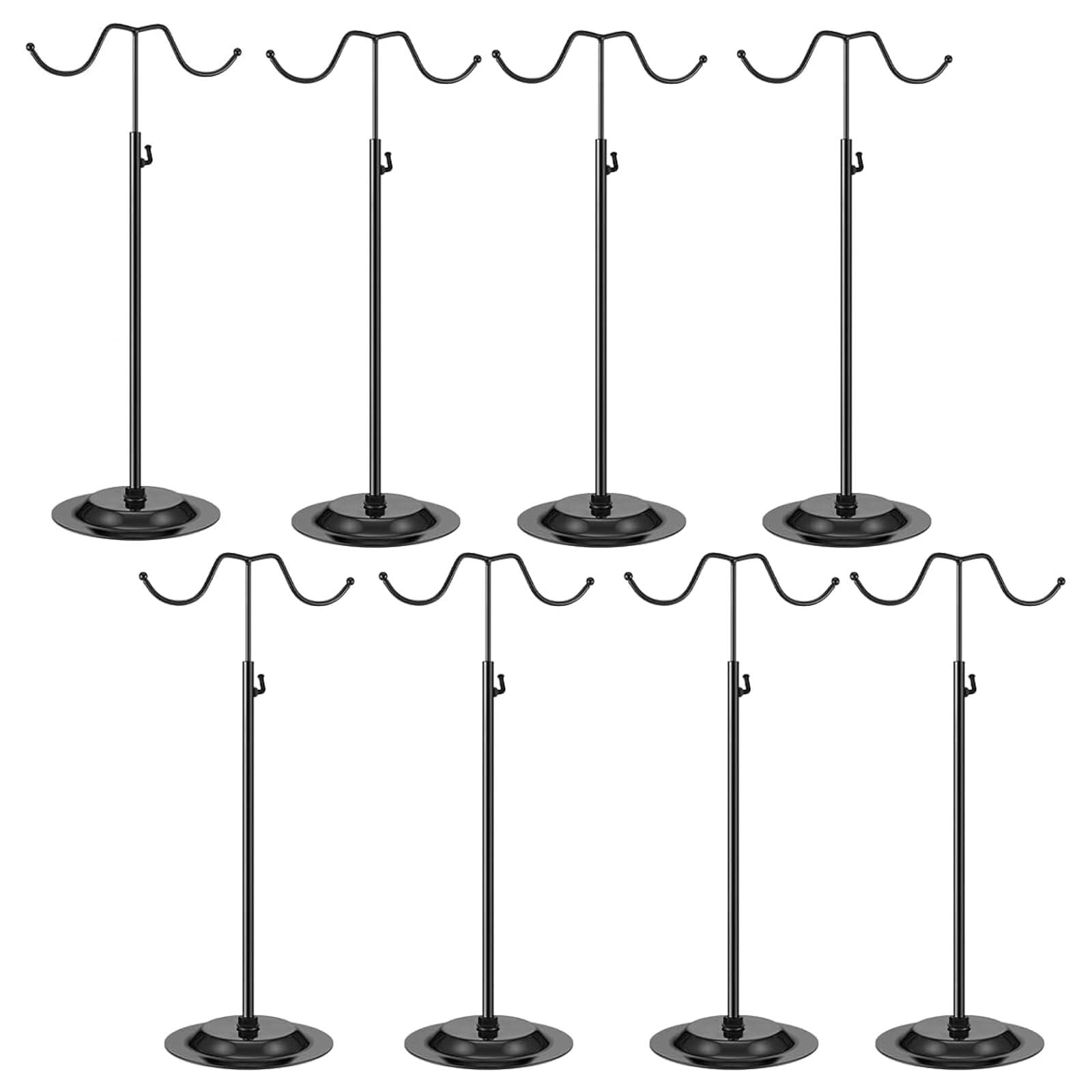 WxuuLTGJR 8Pcs Jewelry Display Stand Adjustable Handbag Tower Organizer Double Hook Jewelry Easel Holder for Counter Handbag Props(Nero)