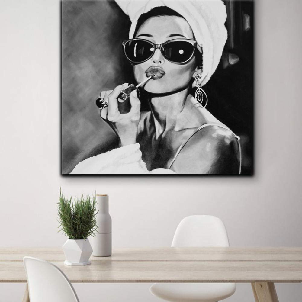 PANYI Audrey Hepburn Poster Arte da Parete Vintage Stampa su Tela Bianco e Nero Decorazione per Camera da Letto Sala Soggiorno Moderna Senza Cornice