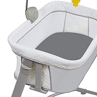 Vista 2 de CaSaJa Juego de sábanas de moisés gris de 3 unidades, tacto suave y sedoso con cómoda superficie de siesta para bebé niño y niña, flexible, se