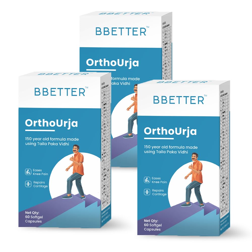 Bbetter Orthourja -Ayurvedic Knee Pain, Joint Pain & Arthirits Relief|Made By Taila Paka Vidhi Method|60 Softgels For Knee Pain, Joint Pain & Arthritis Relief|Approved By Dept Of Ayush (Pack Of 3) (B0CNVGQTS5) Amazon Price History, Amazon Price Tracker