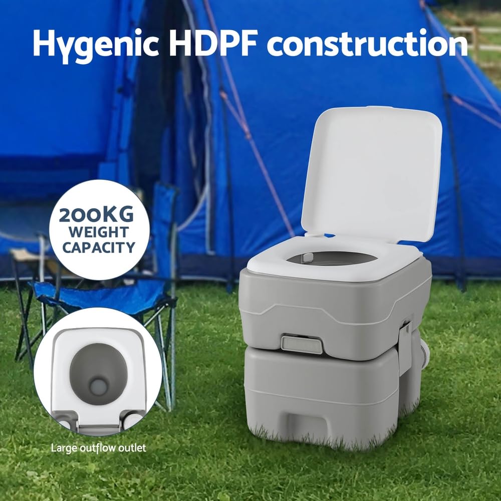 Weisshorn Portable Toilet, 20L Camping Toilets Flush Travel Squatty Potty  Outdoor Camp Hiking Caravan Car Boating Fishing Gear, 50 Flushes Waste Tank  Grey : Amazon.com.au: Sports, Fitness & Outdoors