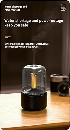 Miniatura 10 de Difusor de aire de llama a la luz de las velas, difusor de aceite esencial portátil, sin ruido, 4.1 fl oz, difusor de aroma sin agua, protección de