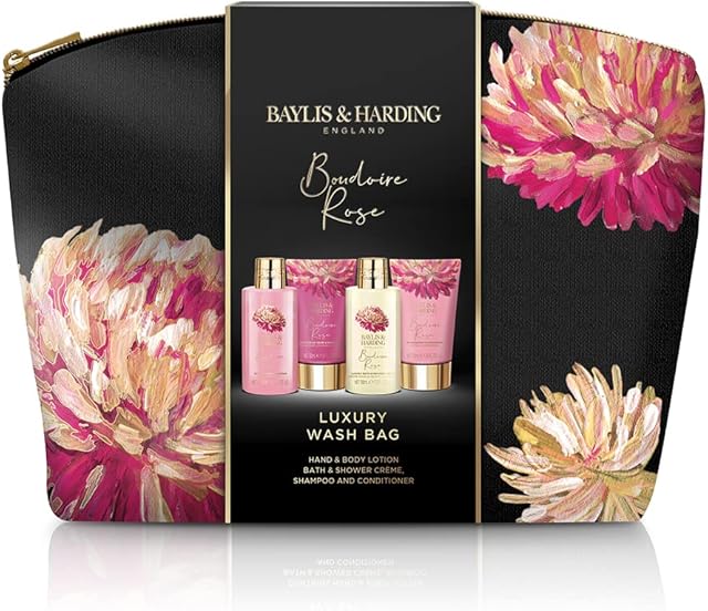 Baylis & Harding Boudoire Rose Luxury Wash Bag Gift Set (Pack of 1) - Vegan Friendly