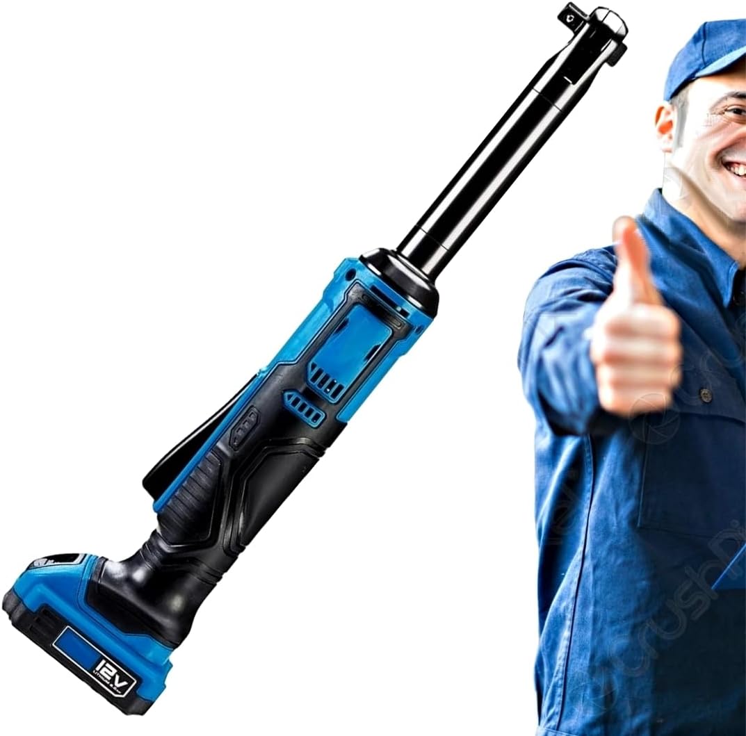 Fits Hercules 12V Cordless 3/8 in. Extended Reach Ratchet - Tool Only - 40 ft. lbs. of max torque and 275 RPM for the power and speed of a pneumatic ratchet - 4 in. extended neck for greater reach