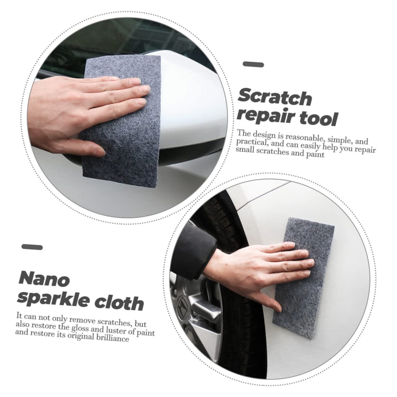 3pcs Car Paint Scratch Repair Cloth Car Wash Cloth Surface Polishing Scratcher Auto Paint Repair Cloth Sparkle Makeup Sponge Scratch Remover Cloth Make up Dry Towel