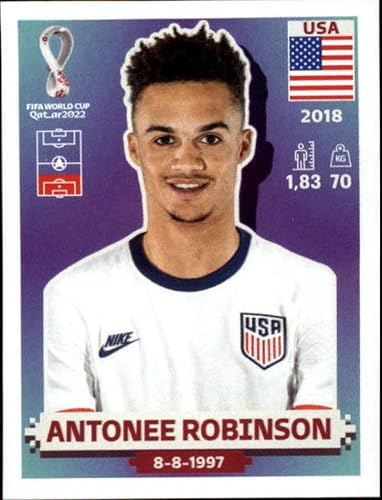 2022 Panini World Cup Qatar Stickers Soccer #USA8 Antonee Robinson USA Group B Officially Licensed Sticker Single Card (small, paper thin 49x69 mm)