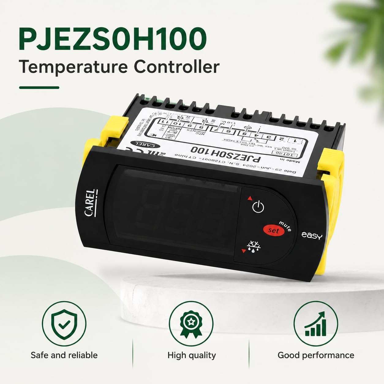 PJEZS0H100 Temperatur Controller Fit for Carel and All Refrigerator Types Digital Precision Thermostat Controller 115V with Temperature Sensor Probe & 2 NTC Probes and Mounting Hardware Instructions