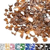 Mr. Fireglass 10 Pounds Fire Glass - 1/4 Inch High Luster Reflective Tempered Glass Rocks for Fireplace Fire Pit Table and Landscaping, Copper
