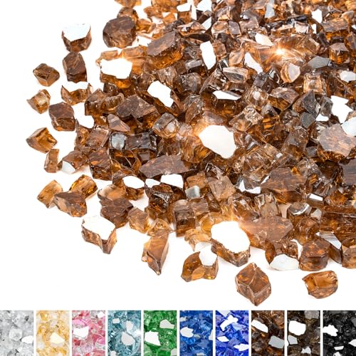Mr. Fireglass 10 lbs High Luster Fire Pit Glass, 1/4 Inch Reflective Copper