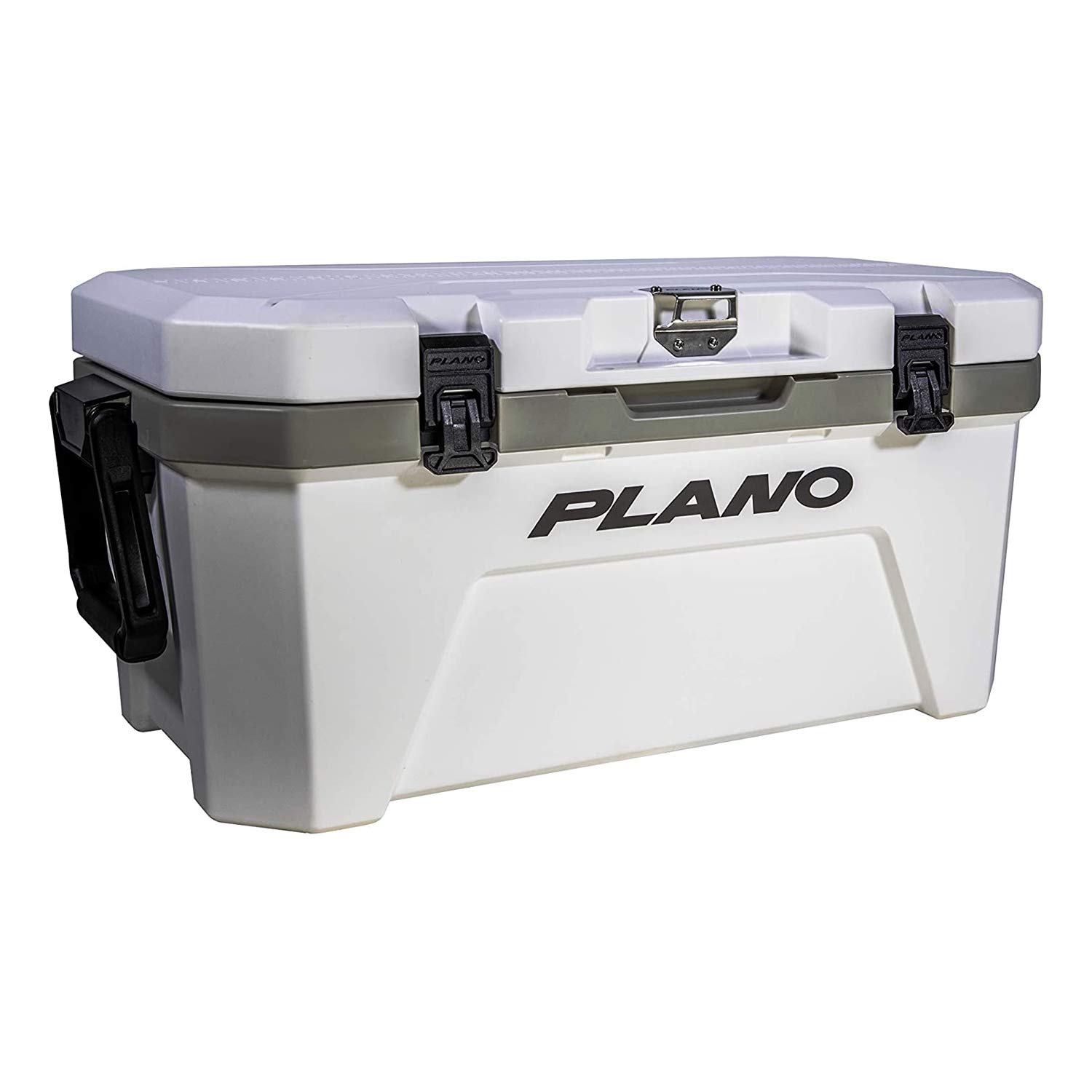 Plano Frost - Hielera rígida de 21 Cuartos de galón, Incluye Cesta Seca, pequeña, Blanca y Negra, Duradera, hielera aislada para Camping, Pesca y portón Trasero