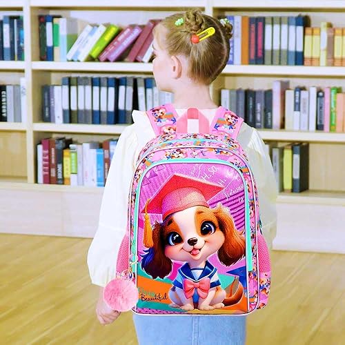 Miniatura 7 de AGSDON 3PCS Backpacks for Girls, 16" Elementary Kids Backpack Preschool School Bookbags and Lunch Box