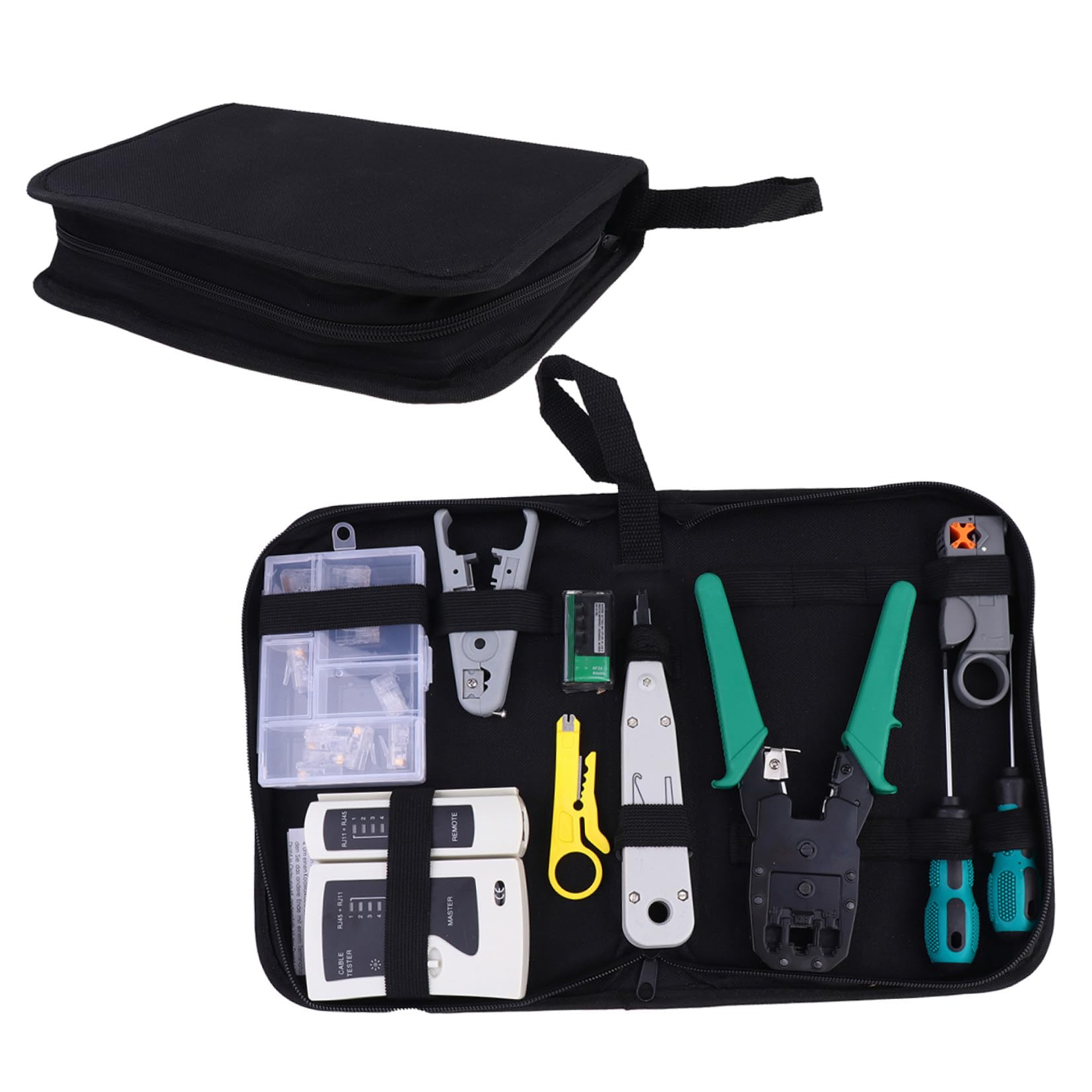 Pince à sertir et testeur de câble Ethernet HEMOTON kit d'outils réseau portable 12-en-1
