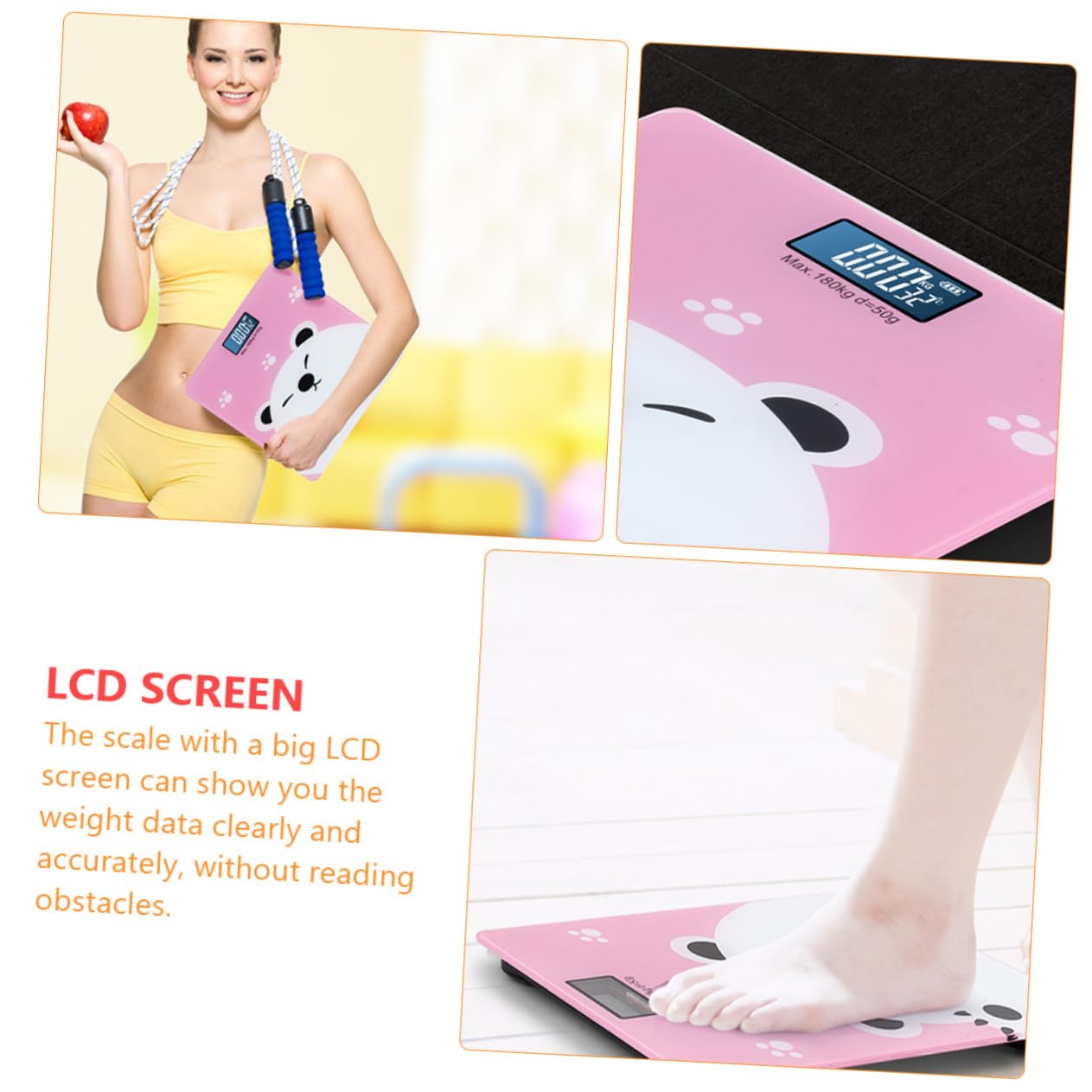 Multi Functional Electronic Digital Weight Scale for Adult High Precision Flat Design with LCD Display and Safe for Family Weighing